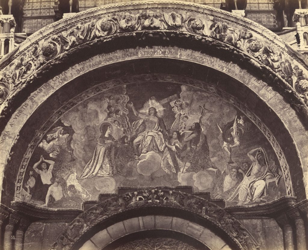 Venedig, Mosaik oberhalb des Haupt Portals der Marcus Kirche, das letzte Gericht