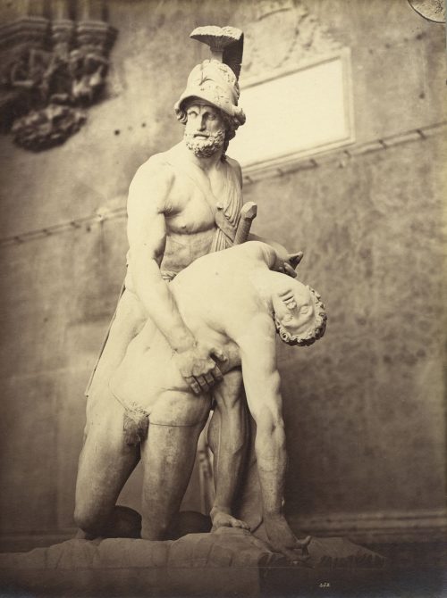 Giorgio Sommer (Künstler*in), Sterbender Ajace, griechische Statue, Loggia dei Lanzi, Florenz, ca. 1880