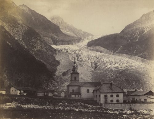 Charles Soulier (Künstler*in), Kirche und Glacier d'Argentière, Chamonix-Tal (Savoie), ca. 1870