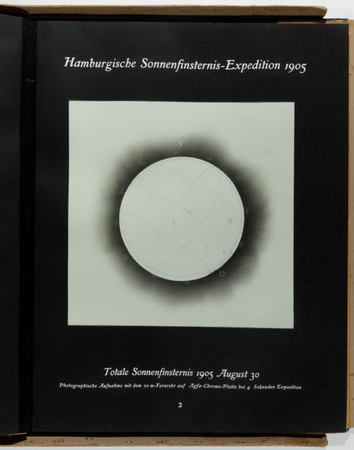 Richard Reinhard Emil Schorr (Künstler*in), Hamburgische Sonnenfinsternis-Expedition, Totale Sonnenfinsternis 30. August 1905, Souk-Ahras, Algerien, 1905