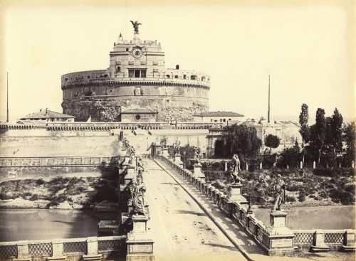 Unbekannt (Künstler*in), Brücke und Schloss von St. Angelo, Rom, 1869