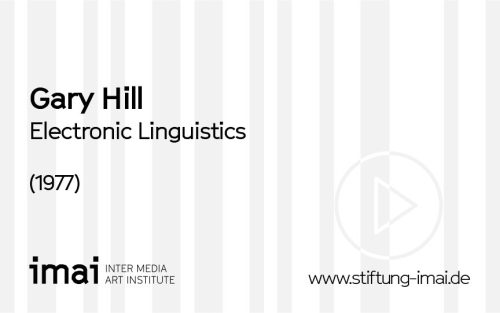 Gary Hill (Künstler*in), Electronic Linguistics, 1977