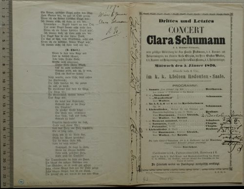 Clara Schumann (Absender*in), Widmung, 06.01.1870