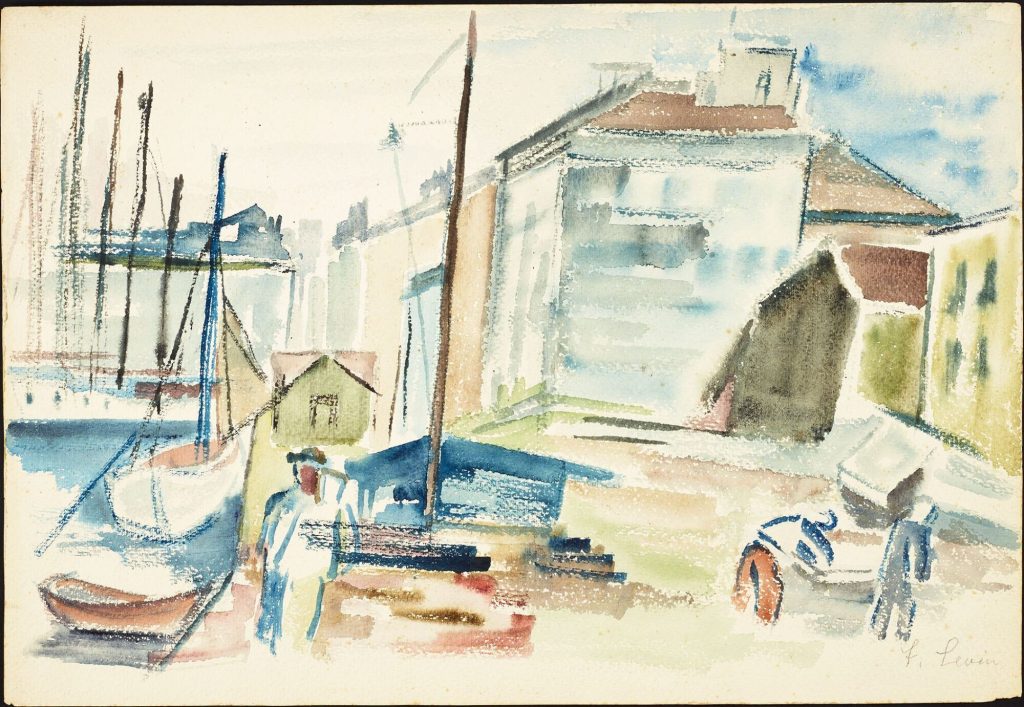 Recto: Hafen in Marseille. Verso: Ibrahim Kountel, ruhend