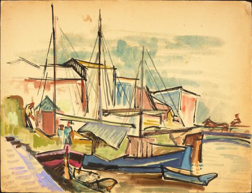 Julo Levin (Künstler*in), Boote im Stettiner Hafen, ohne Jahr (um 1930)