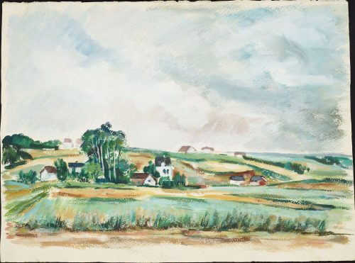 Franz Monjau (Künstler*in), Recto: Unterbach bei Düsseldorf. Verso: Landschaft, 1938