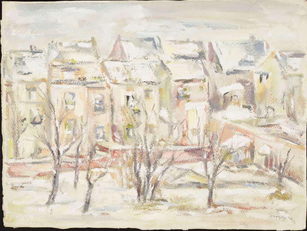 Blick aus dem Atelier Leopoldstraße im Schnee