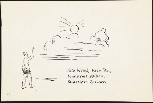 Franz Monjau (Künstler*in), Kein Wind, kein Tau, Sonne mit Wolken, schlechtes Zeichen., ohne Jahr