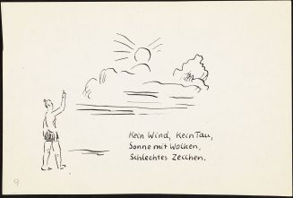 Kein Wind, kein Tau, Sonne mit Wolken, schlechtes Zeichen.