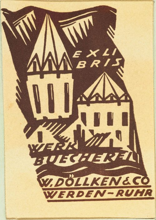 Julo Levin (Künstler*in), Firmenlogo Exlibris Werk-Buecherei W. Döllken & Co., Werden-Ruhr, ohne Jahr (ca. 1920)