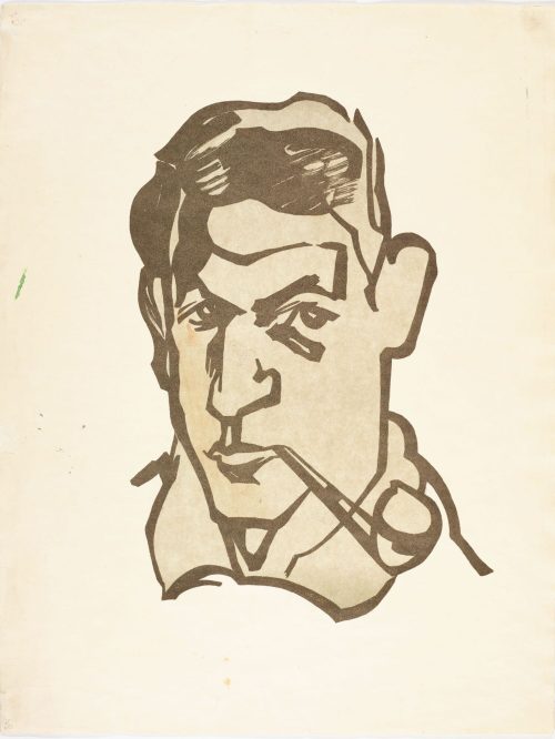 Julo Levin (Lithograph*in), Selbstbildnis mit Pfeife, ohne Jahr