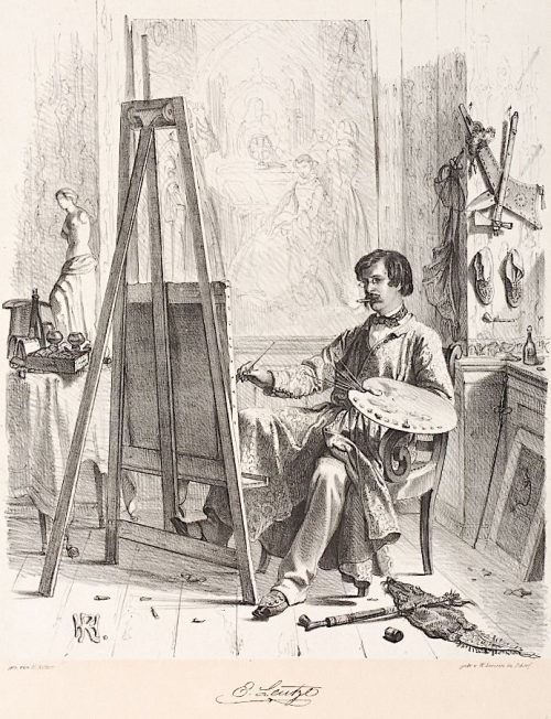 Henry Ritter (Künstler*in), Emanuel Leutze in seinem Atelier, 1845