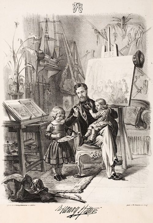 Wilhelm Camphausen (Künstler*in), Henry Ritter in seinem Atelier, 1845