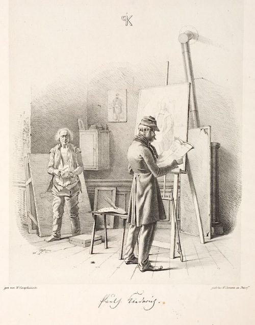 Wilhelm Camphausen (Künstler*in), Paul Kiederich in seinem Atelier, 1845