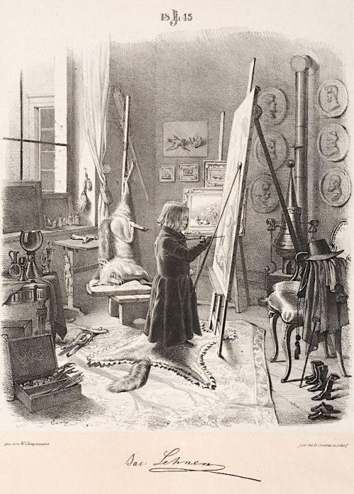 Wilhelm Camphausen (Künstler*in), Jacob Lehnen in seinem Atelier, 1845