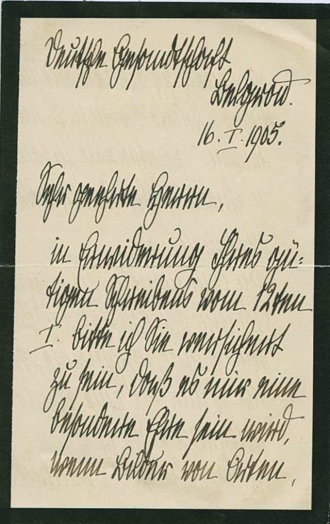 Brief von Elisabeth von Heyking an Unbekannt, 1. Seite