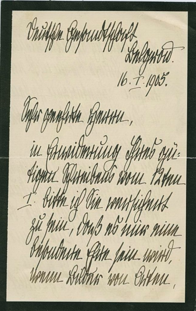 Brief von Elisabeth von Heyking an Unbekannt, 1. Seite