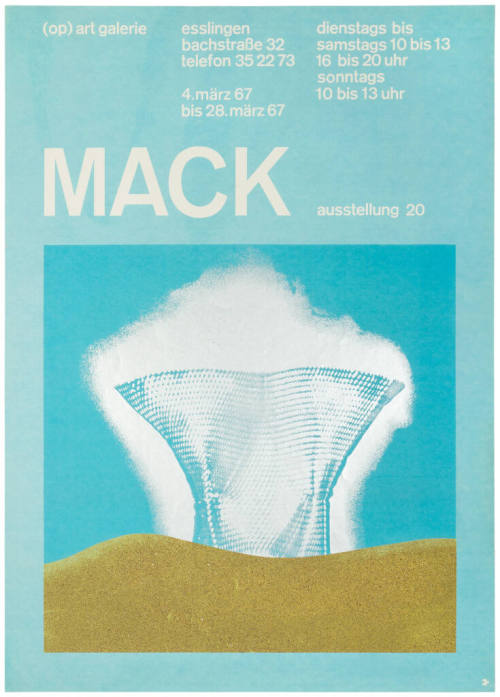 Heinz Mack (Beteiligte Person), Mack. (Op) Art Galerie, Esslingen, 04.-28.03.1967, 1967