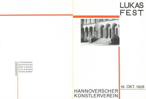 Carl Buchheister (Künstler*in), Speise- und Getränkekarte für das Lukasfest am 18.10.1928 im Hannoverschen Künstlerverein, 1928