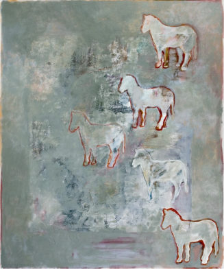 Isabel Kneisner, 1. Vom Verschwinden der Tiere, Öl auf Holz, 150x120cm