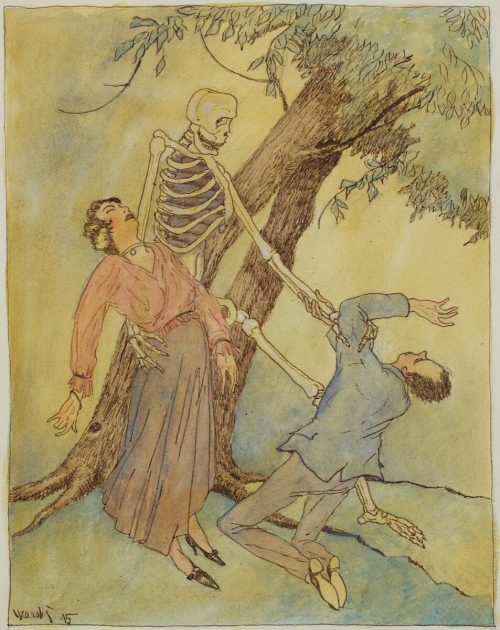 Adolf Uzarski (Künstler*in), Liebespaar und der Tod, 1915