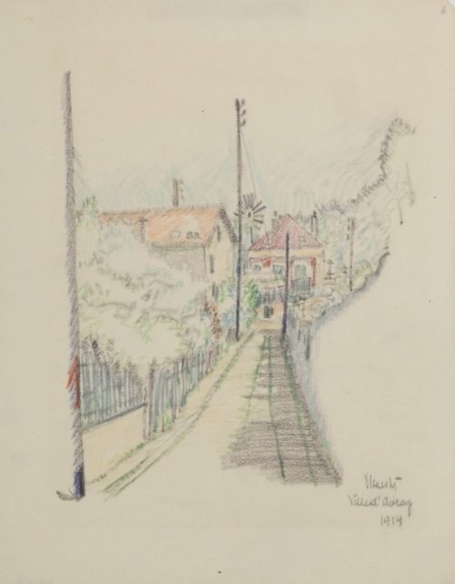 Adolf Uzarski (Künstler*in), Gasse in Ville d'Avray, 1914