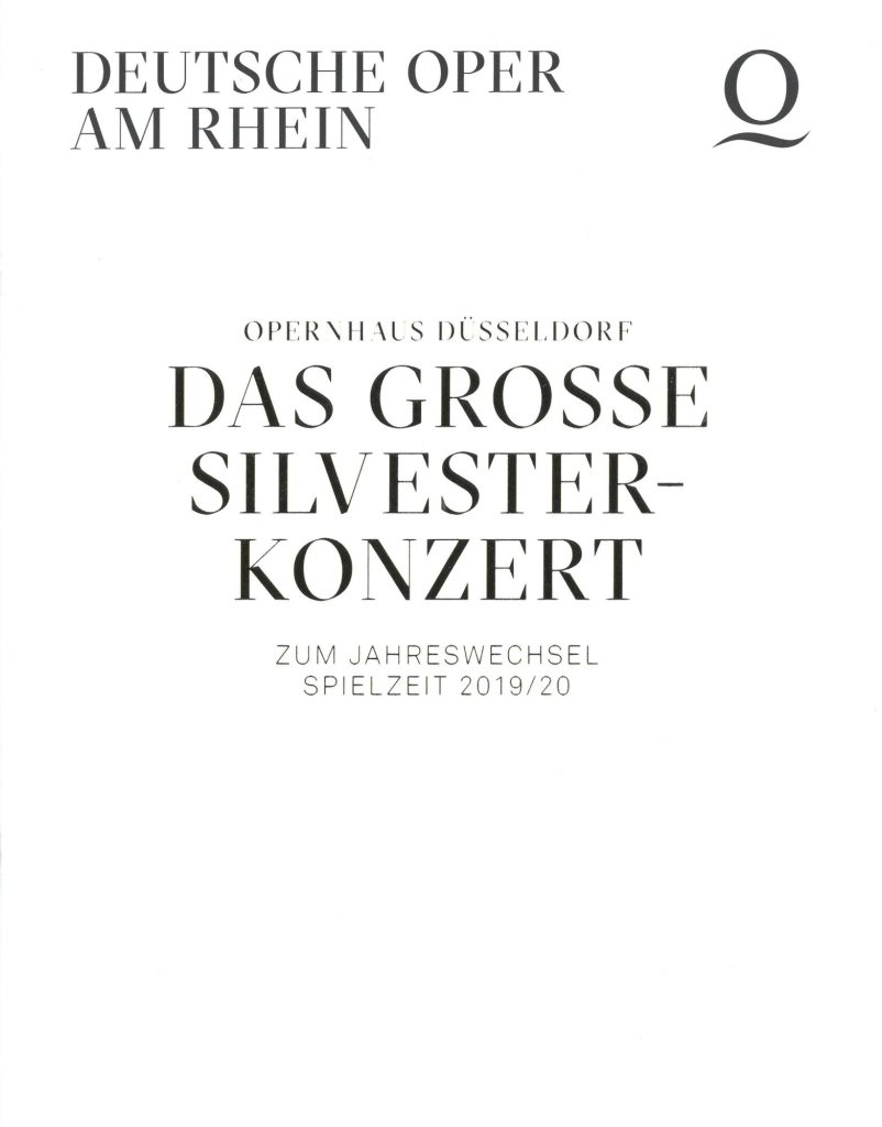 Programmheft zum grossen Silvesterkonzert zum Jahreswechsel Spielzeit 2019/2020 im Opernhaus Dü ...