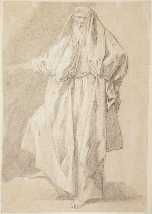 Pierre Subleyras (Künstler*in), Gewandstudie einer stehenden männlichen Figur, ca. 1728–1729