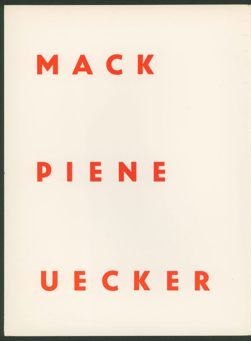 Kaiser Wilhelm Museum Krefeld (Herausgeber*in), Mack Piene Uecker, 1963