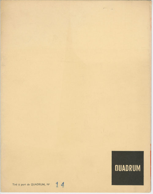 Gruppe Zero (Erwähnt), Quadrum N° 14 [internationale Zeitschrift für Moderne Kunst], 1963