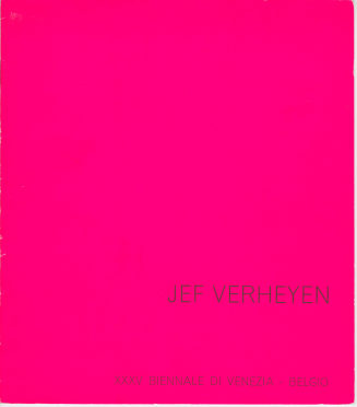 Jef Verheyen. XXXV Biennale di Venezia - Belgio