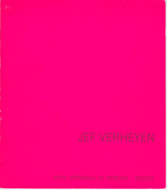 Jef Verheyen. XXXV Biennale di Venezia - Belgio