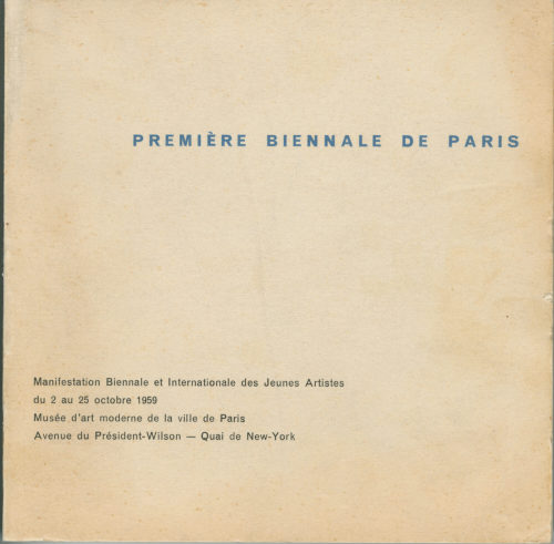 Association Francaise d'Action Artistique (Herausgeber*in), Première Biennale de Paris, 1959