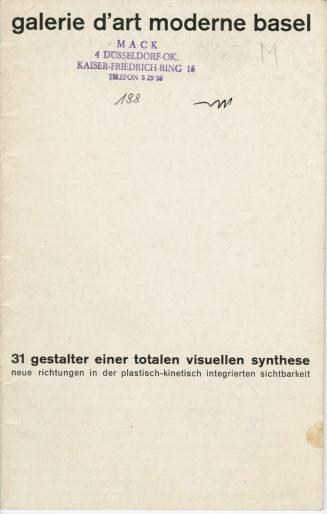 31 Gestalter einer totalen visuellen Synthese. Neue Richtungen in der plastisch-kinetisch integrierten Sichtbarkeit