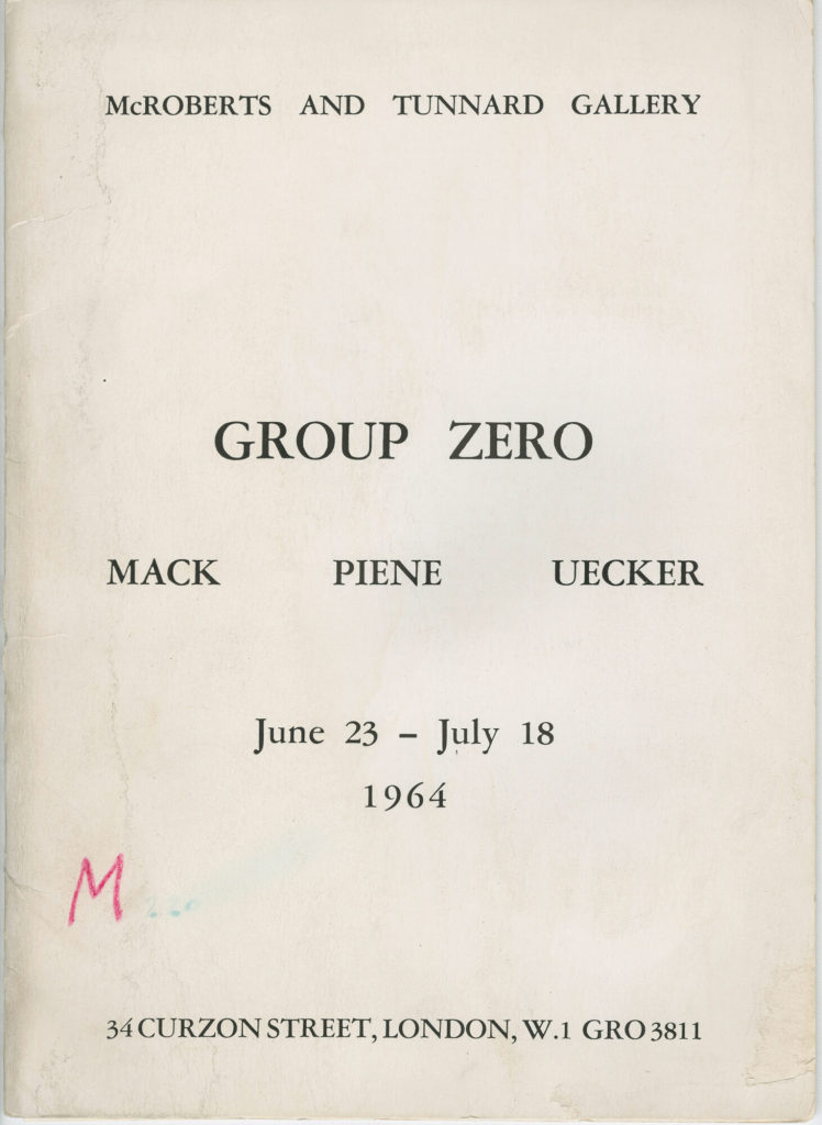 Group ZERO. Mack Piene Uecker