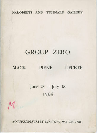 Group ZERO. Mack Piene Uecker