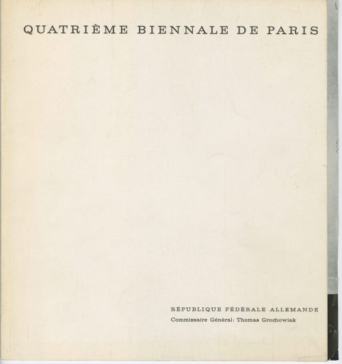 Quatrième Biennale de Paris. République Fédérale Allemande, 1965