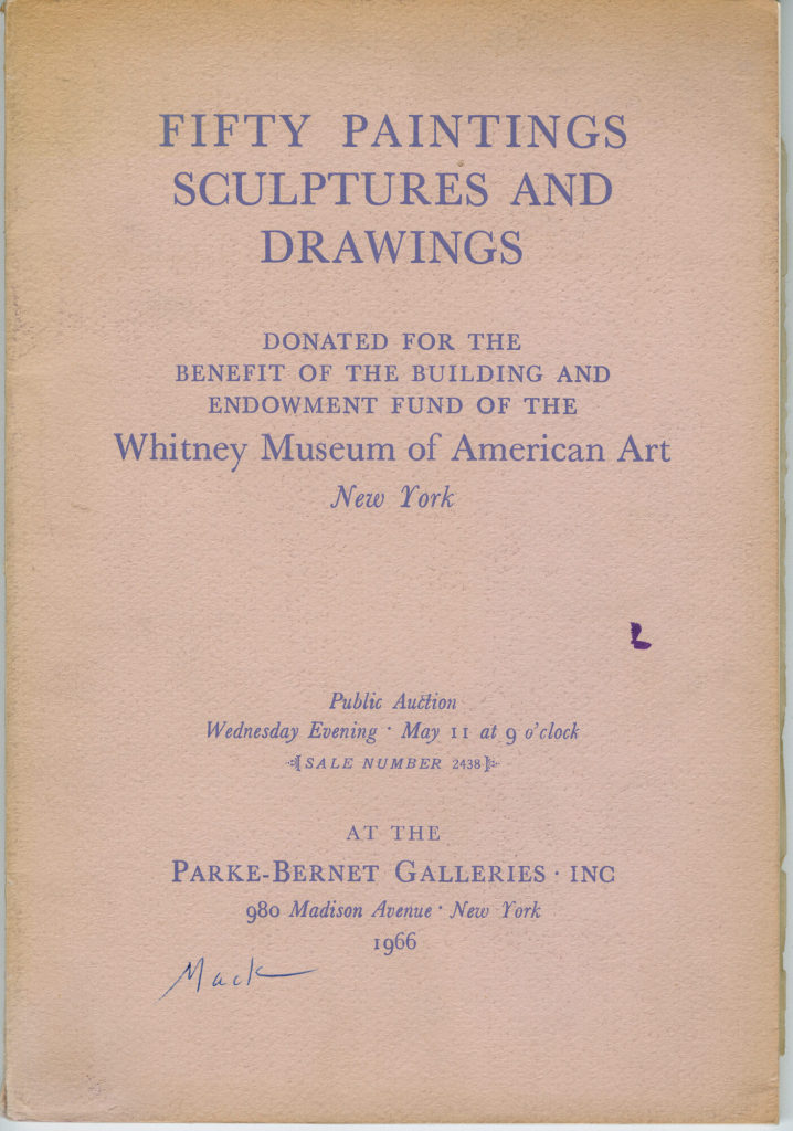 Fifty Paintings, Sculptures and Drawings. Donated for the Benefit of the Building and Endowment Fund of the Whitney Museum of American Art