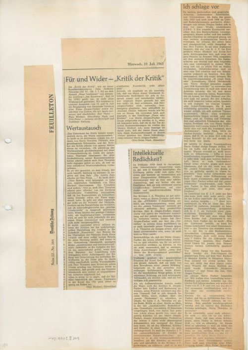 John Anthony Thwaites (Behandelte Person), Für und Wider - "Kritik der Kritik", 1961