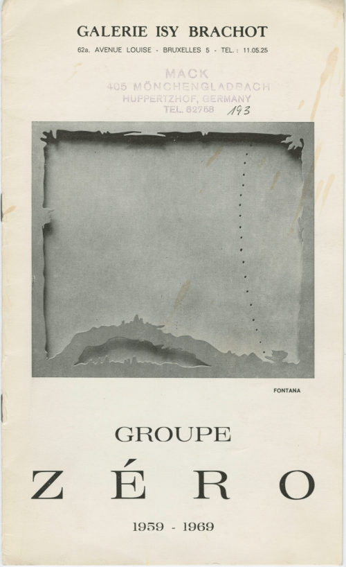 Galerie Isy Brachot (Herausgeber*in), Groupe ZÉRO 1959-1969, 1969