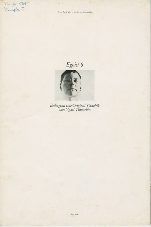 Adam Seide (Herausgeber*in), Egoist [N° 8], 1965