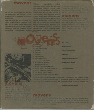 movens. Dokumente und Analysen zur Dichtung, Bildenden Kunst, Musik, Architektur