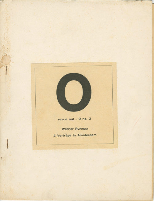 Herman de Vries (Künstler*in), Revue nul=0. Werner Ruhnau, 1963