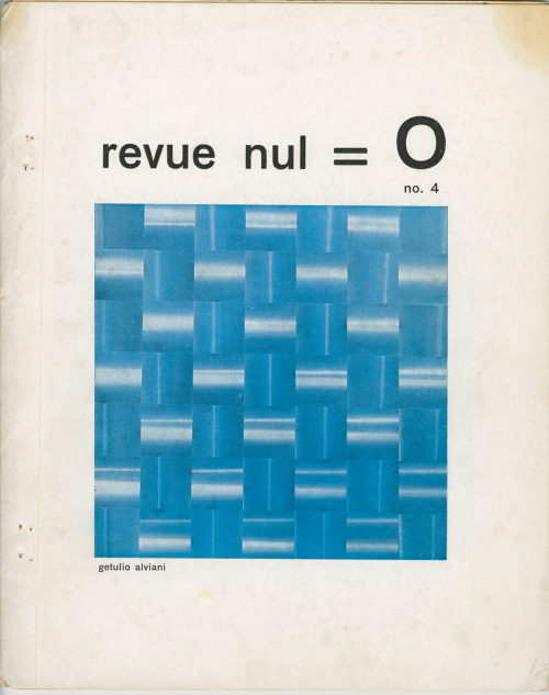 Herman de Vries (Künstler*in), Revue nul=0. Hommage à O, 1964