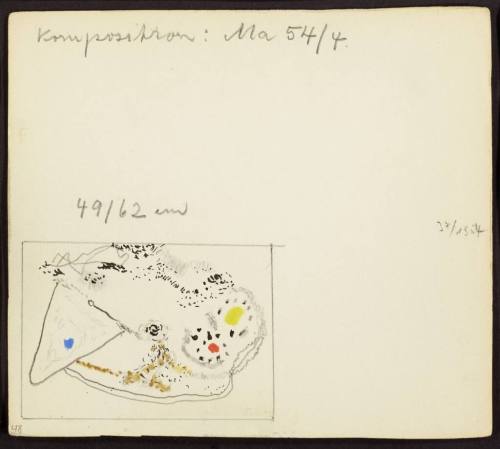 Carl Buchheister (Künstler*in), Karteikarte mit Skizze zu Komposition Ma 4 1954, 1948–1960