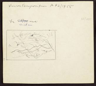 Karteikarte mit Skizze zu Linienkomposition AP2 1955