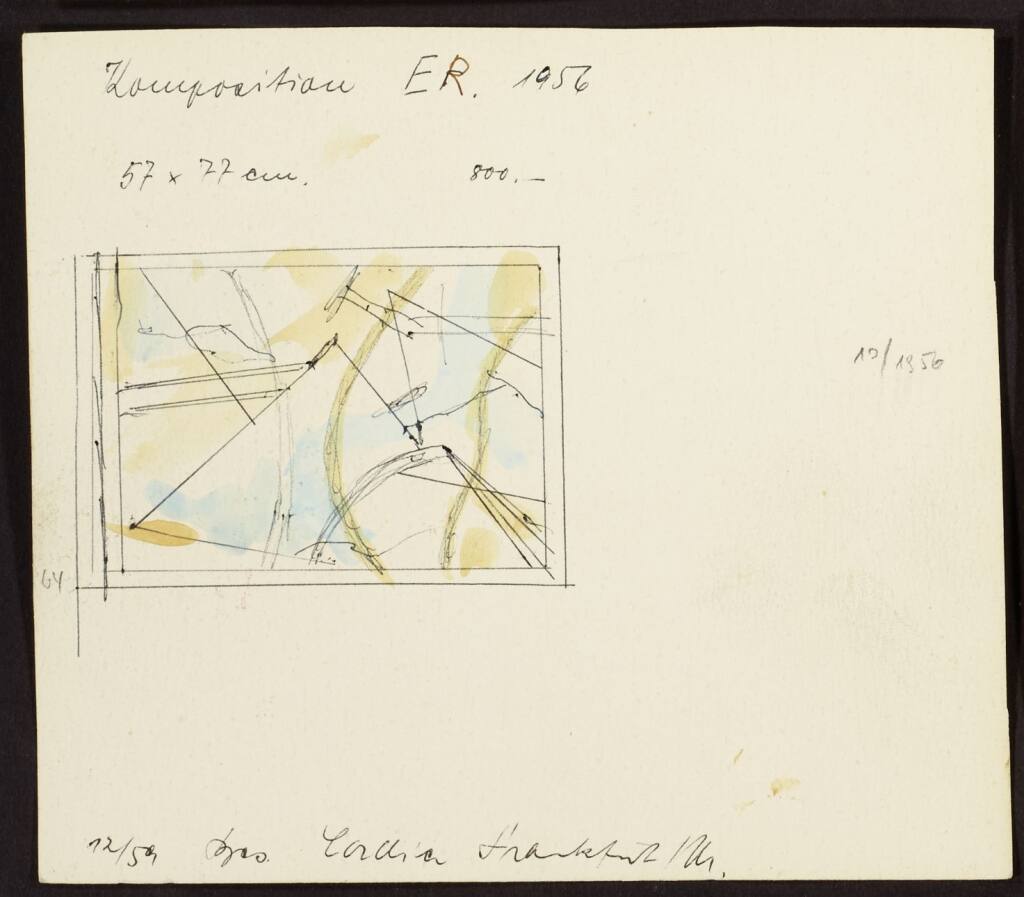 Karteikarte mit Skizze zu Komposition Er 1956