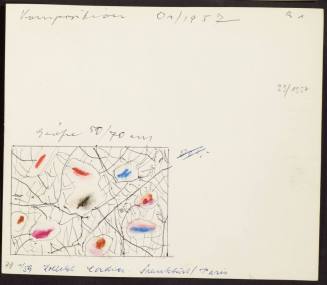 Karteikarte mit Skizze zu Komposition Os 1957