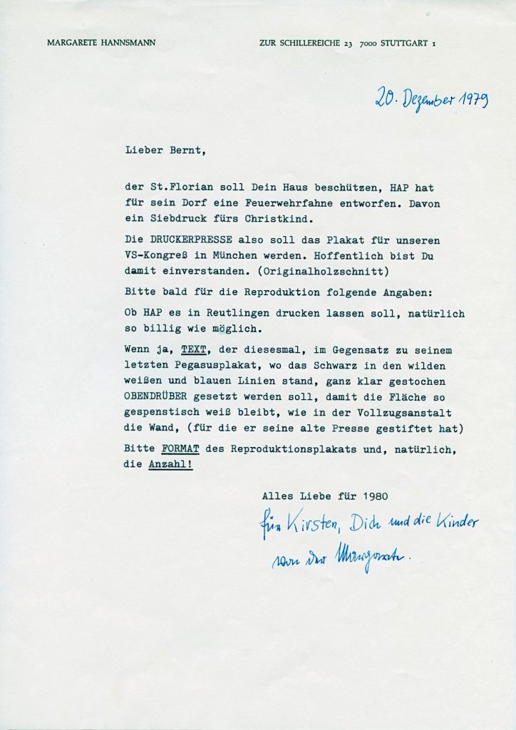 Brief von Margarete Hannsmann an Bernt Engelmann, 1979