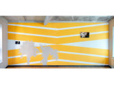 Simon Halfmeyer, Wall drawing - Erfurt Nr. 18/2013, Wall paint and silkscreen on glass, 317 x 7 ...